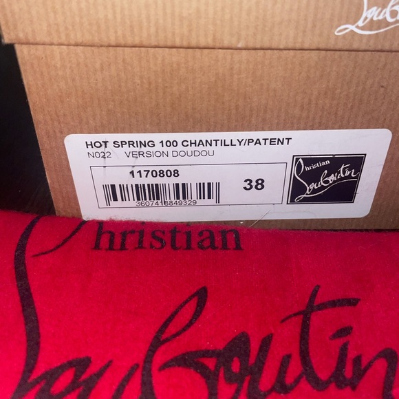 ❤️SOLD❤️ Christian Louboutin Chantilly Patent Hot Spring 100mm - Picture 9 of 11
